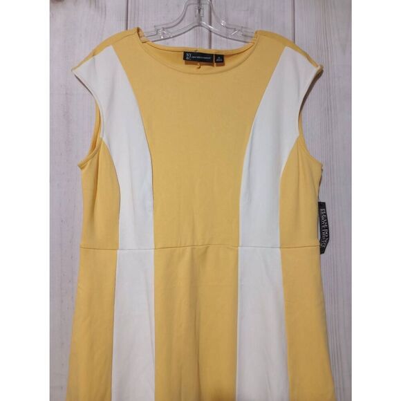 New York and Company Dress Ladies Extra Large Yellow Fit & Flare - Picture 3 of 8